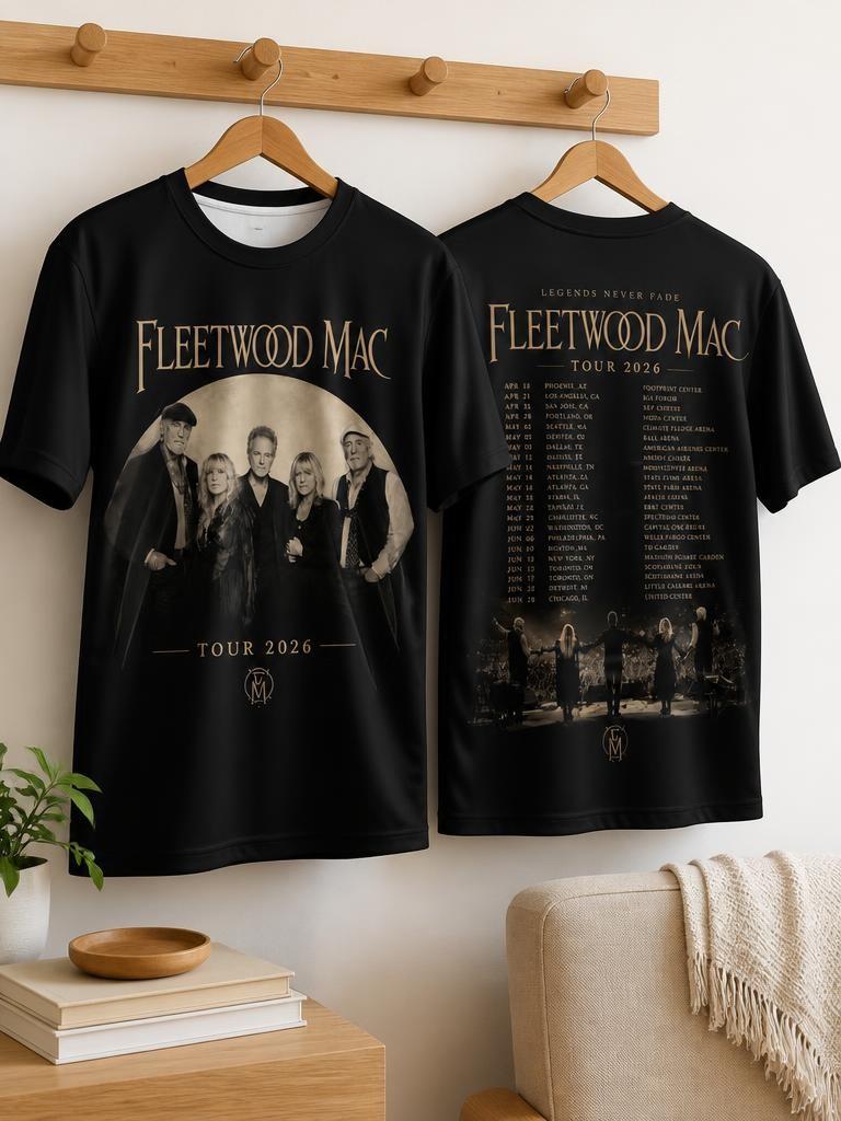Fleetwood Mac Tour 2026 Scheduler T Shirt