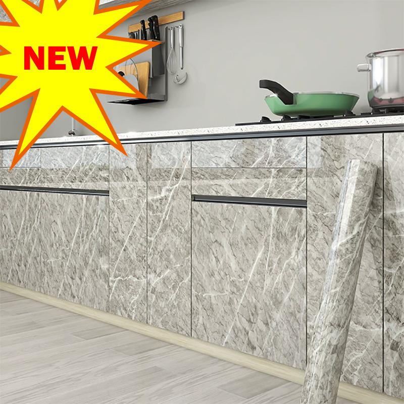 Decorative Waterproof Moisture-proof Oil Resistant Self-adhesive Wallpaper Ceramic Tile Wall Sticker 40cm Marble Countertop