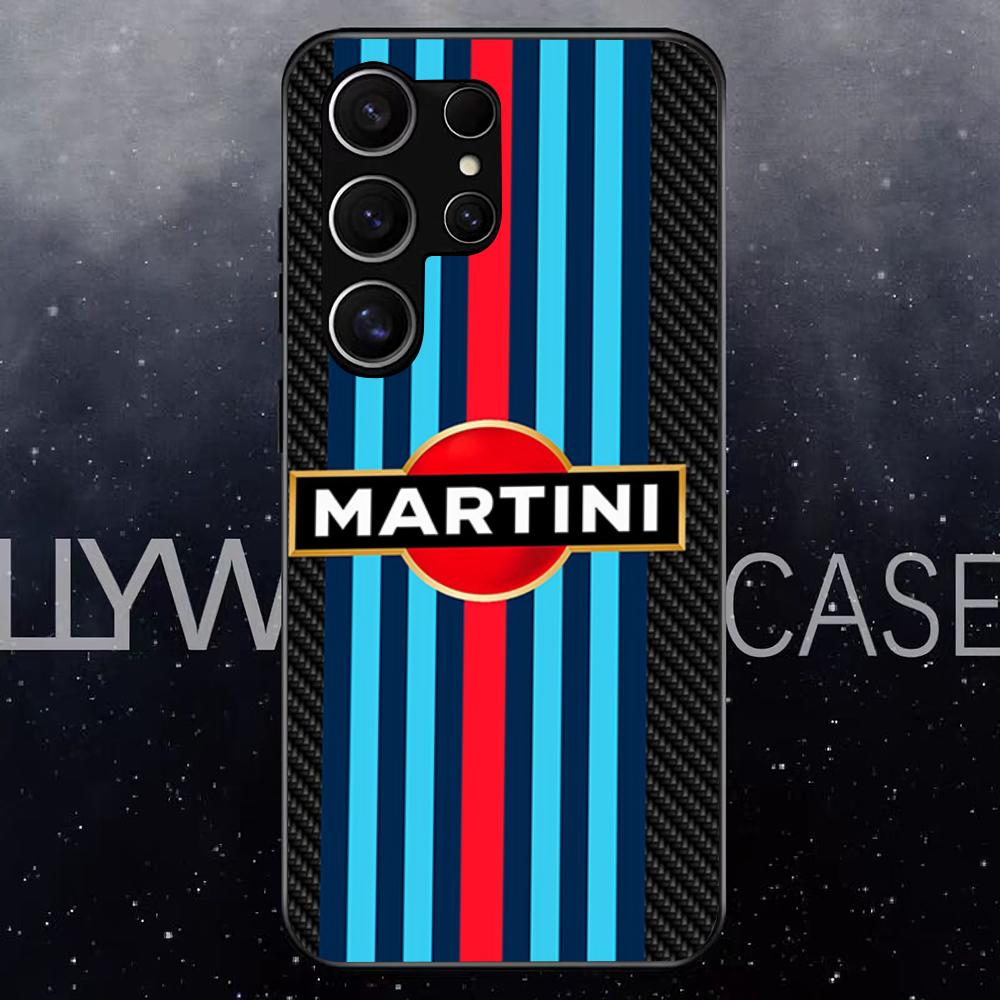 Чехол для телефона Racing M-Martini-ES для Samsung S25 Edge Ultra S23 S22 S21 S20 Ultra Plus S24 Fe A54 A53 A25 Стеклянная крышка