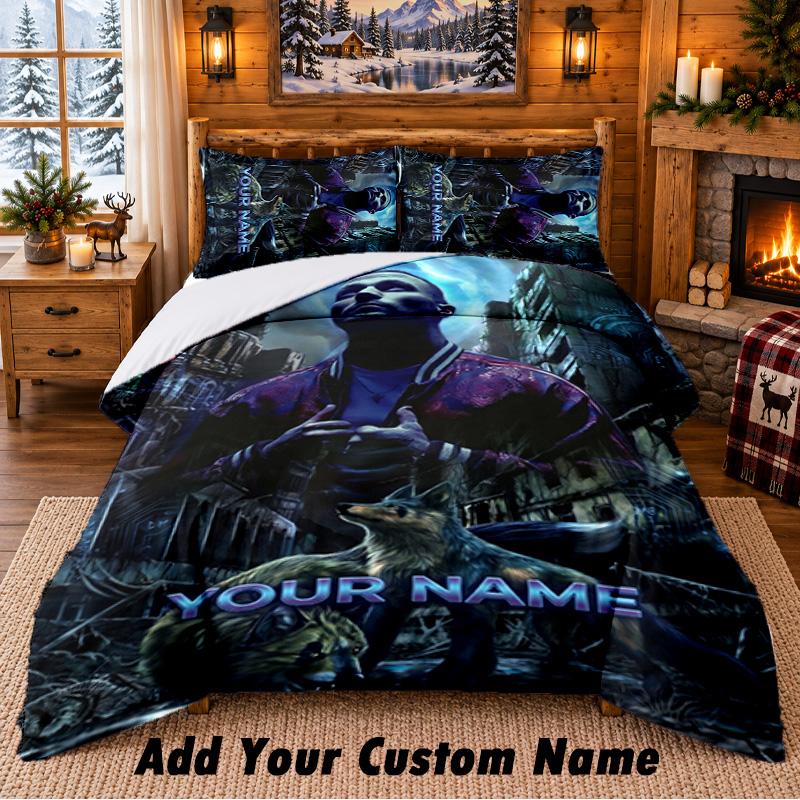 Kontra K Custom Name 3Pcs Bedding Set 1 Bed Sheet 2 Pillowcases Bedroom Home Decor