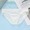 Men Briefs Low-rise Elastic Waistband Ice Silk Briefs Solid Color Ice Silk Summer Thin Panties High Elastic Underwear