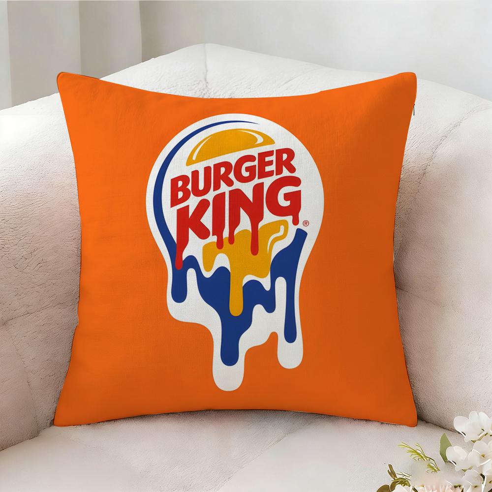 Наволочка для подушки с логотипом Burger King, двусторонняя печать, подушка для дивана, подушка для изголовья кровати в спальне