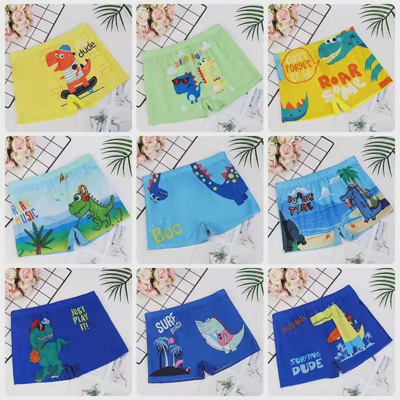 Детские плавки с изображением динозавра для мальчиков - стиль Boxer