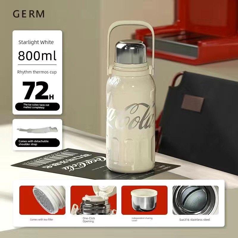 Ge Qi Germ Coca-Cola Large Capacity Vacuum Cup Infant Water Cup Girl 2023 New Stainless Steel Kettle