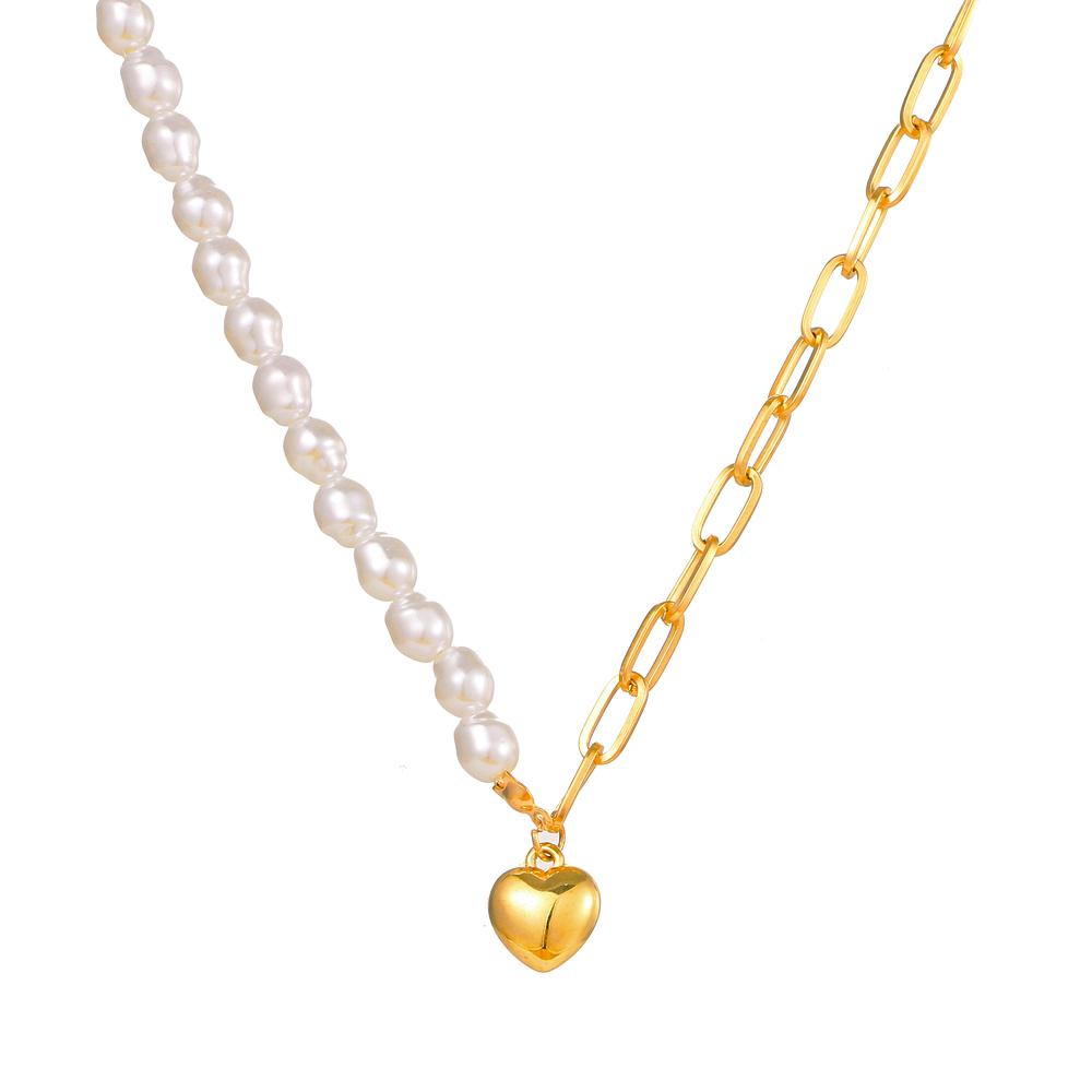 Нежные бусины в стиле ретро, ​​асимметричное ожерелье в форме сердца, многослойное ожерелье, костяная цепочка, женское ожерелье в стиле панк, цепочка на ключицу, ювелирные изделия