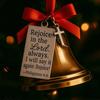 Bible Verses Scripture Christmas Bell Ornament Metal Golden Bell Christmas Tree Decoration Inspirational Bible Verse Bell Religious Ornament
