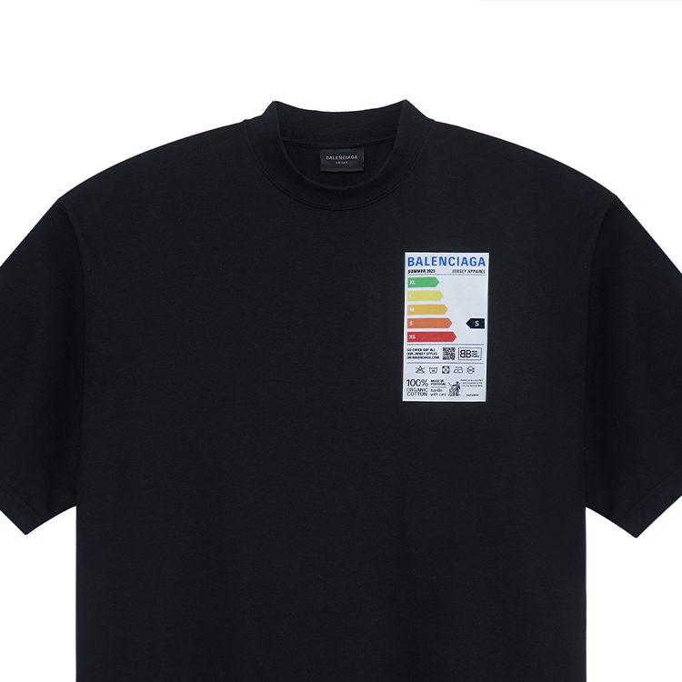 Balenciaga Футболка SS23 Обычный крой Мужская Черная 739784TOVD71055