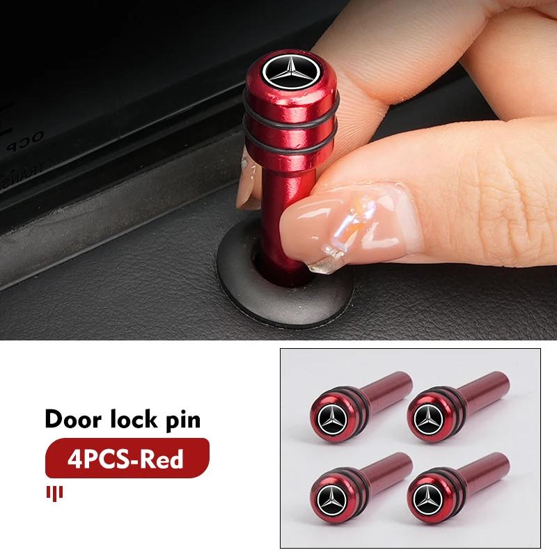 WXAKF1 Hot 2026 New For Benz 2/4pcs Car Door Lock Pin Alloy Latch Lock Knob Security Tools AccessoriesFor Benz W211 W124 W176 W177 C180