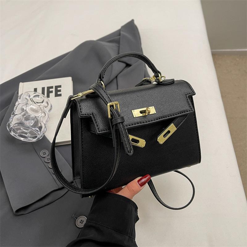 New Fashionable Solid Color Cross Pattern Portable Shoulder Oblique Span Trendy Women's Bag