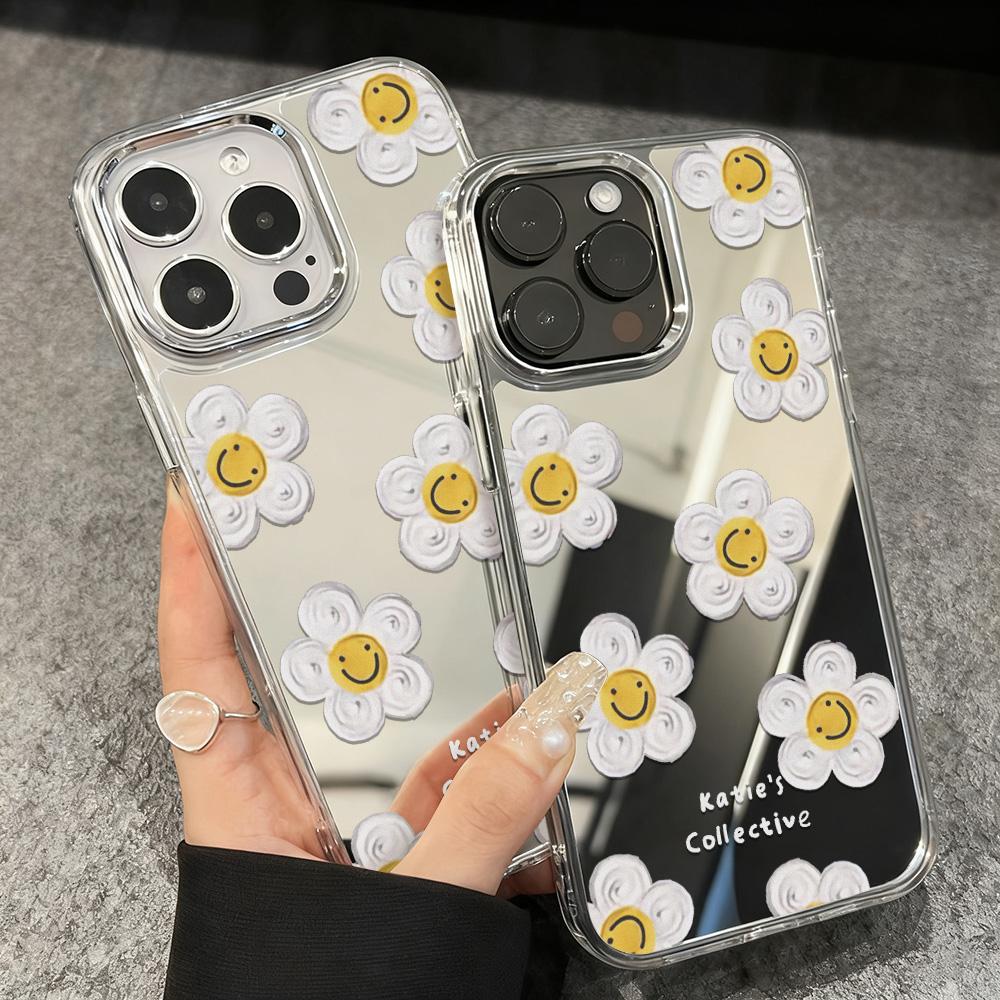 Чехол-бампер с зеркалом и сеткой для IPhone 17 16 12 13 Mini 11 14 15 Pro Max 17E 16E Plus Силиконовый чехол Coque Cover Fundas