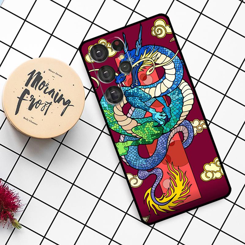 Модный Чехол с Китайским Драконом для Samsung Galaxy S24 FE S21 S22 S23 S25 Ultra S9 S10 Plus S20 FE S25 FE Чехол для Телефона