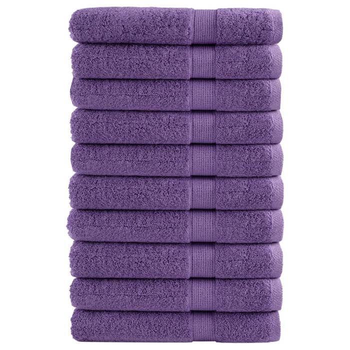 VidaXL Serviettes de Qualité Supérieure 10 pcs, Serviettes de Douche, Draps de Bain, Serviettes d'Invité de Toilette, Violet 137367