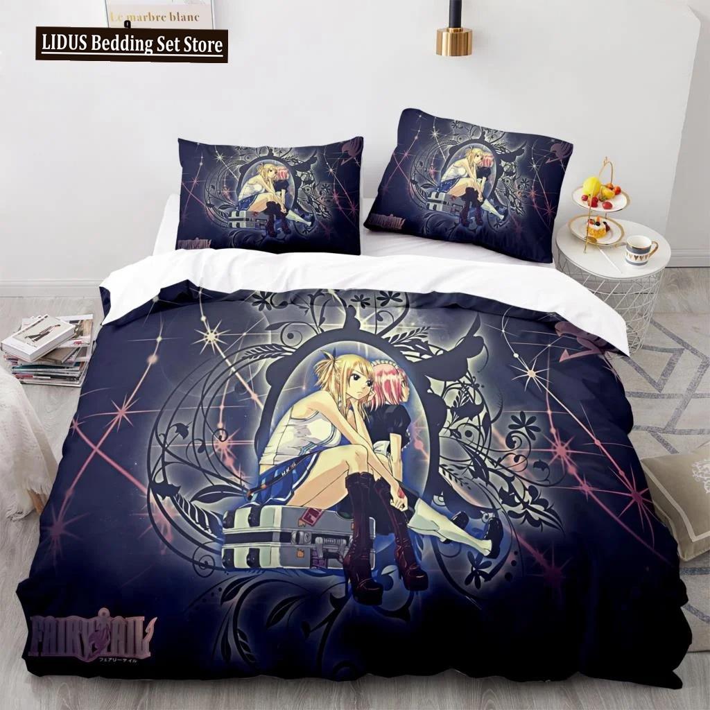 Новый комплект постельного белья Fairy Tail для мальчиков и девочек в японском стиле, подарок для спальни, односпальная кровать, двуспальная кровать, домашний текстиль, дропшиппинг
