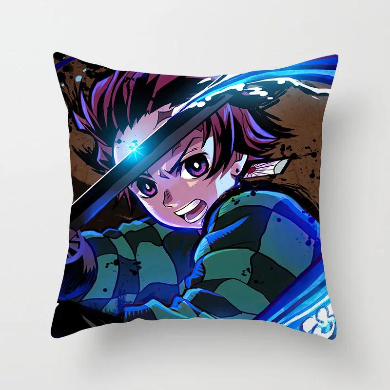 45 * 45 см Аниме Клинок, рассекающий демонов Kimetsu No Yaiba Печатная наволочка Детская спальня Гостиная Домашний декор Наволочки Наволочка