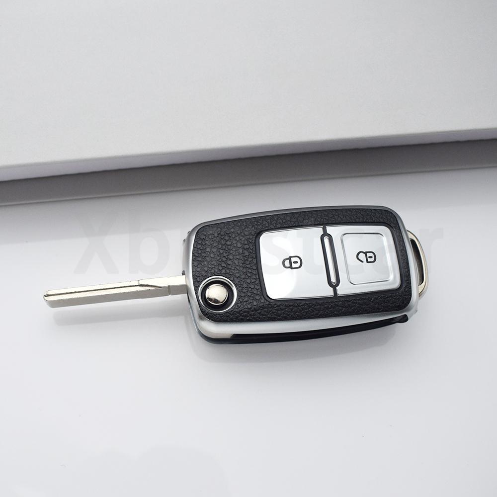 Для Vw Volkswagen Skoda Octavia Kodiaq Seat Leon Altea Beetle Tiguan Polo Golf Passat Автомобильный Чехол Оболочка Брелок ТПУ Автомобильный Складной Ключ Чехол