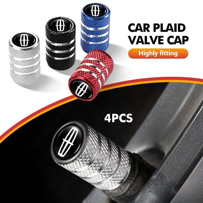 For Lincoln 4Pcs Car Tire Valve Stems Cap Tire Valve Cap Wheel Stem Air Valve Cap Mondeo MKZ MKX Aviator Navigator Continental Stem Caps1