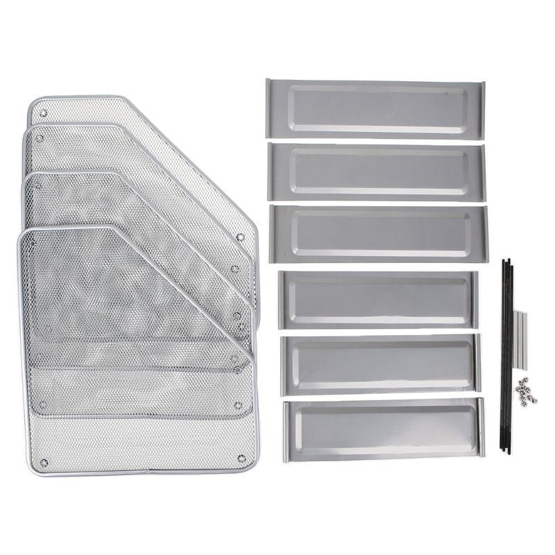 3-колонная металлическая сетчатая полка для документов, держатель для файлов, лоток для писем, журналов и бумаги