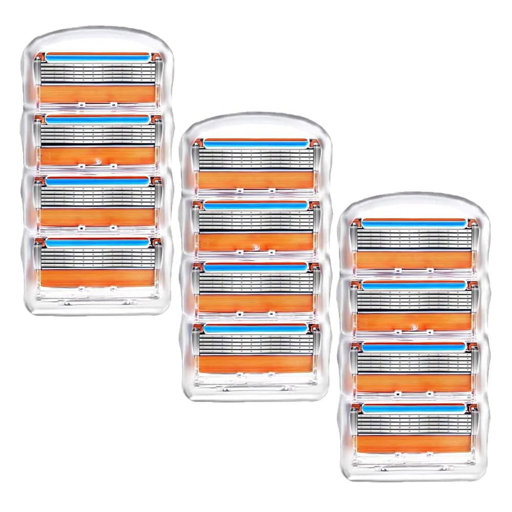 12 сменных лезвий для бритвы, совместимых с оранжевой бритвой Fusion, сменные лезвия, ручная бритва, 4 сменных лезвия для бритья, сменная бритва