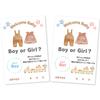 Набор из 3 карточек с указанием пола ребенка с 3 специальными конвертами. Сюрприз для определения пола ребенка. Открытка с указанием пола ребенка. Торт, воздушный шар, хлопушка, одежда [Shiawase]