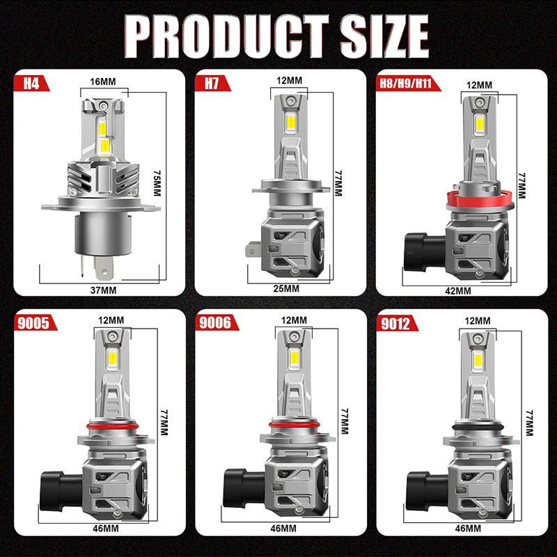 30000LM H4 9003 LED Headlight Bulbs H7 H11 9005 HB3 9006 HB4 9012 HIR2 Led Canbus No Error Hi/Lo Beam 300W HeadLamps 6000K White