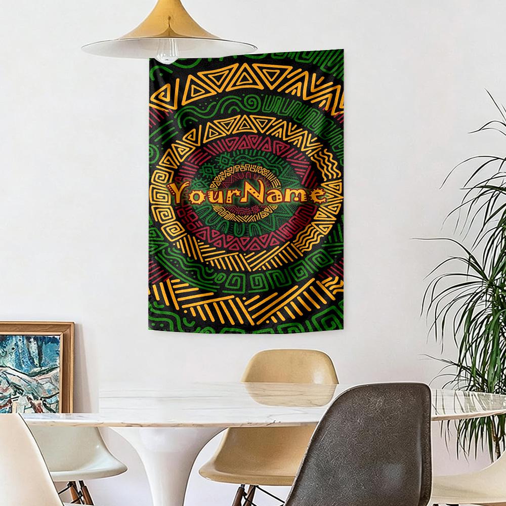 Ethnic Tribal Patterns Custom Your Name Wall Decor Tapestry Art For Pet Memorial Birthdaywedding Party Backdrop Family Gift