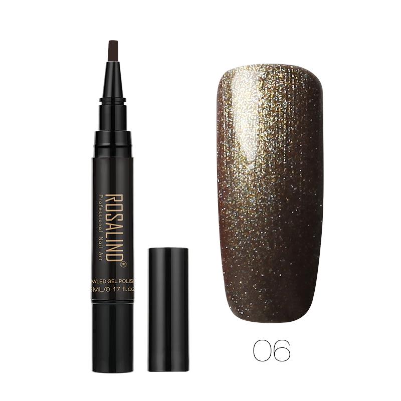 ROSALIND 5ml Nail Gel Pen Shiny Bright For Nail Art Design LED/UV Lamp Base Top Coat