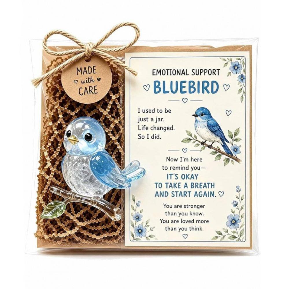 Handmade Craft Glass Animal Figurine Recycled Glass Encouragement Card Gift  Desk Display