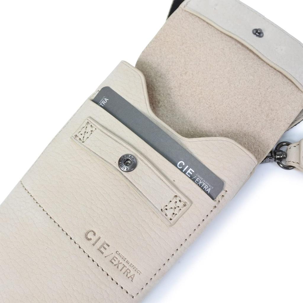CIE FOLK MOBILE SD-S TAUPE Genuine Leather Nubuck with Hook and Eye Closure and Reflector, Smartphone Shoulder Bag for Men and Women