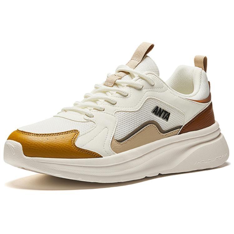 Anta Life Collection Cushioning Slip Resistant Low top Casual Shoes Men's White Brown 912438808-4