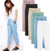Women's Fashion Cotton and Linen Nine Points Plus Fertilizer To Increase Loose Thin Section Pants