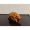 Used Netsuke boar carving zodiac wood carving