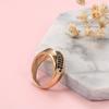 Kinel Luxury Black White Zircon Ring Rose Gold Color Daily Jewelry