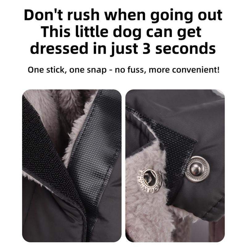 Warm Dog Coat 4 Legs Fullbody Covered Windproof Winter Dog Vest with Harness Reflective Turtleneck Dogs Snowsuit Puffer Jacket