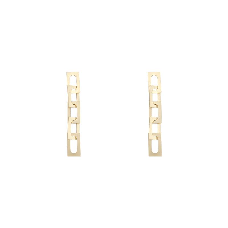 Европейские и американские серьги-квадраты с холодной ветвью, женские геометрические серьги-пуссеты с длинной бахромой, ретро-серьги для ушей