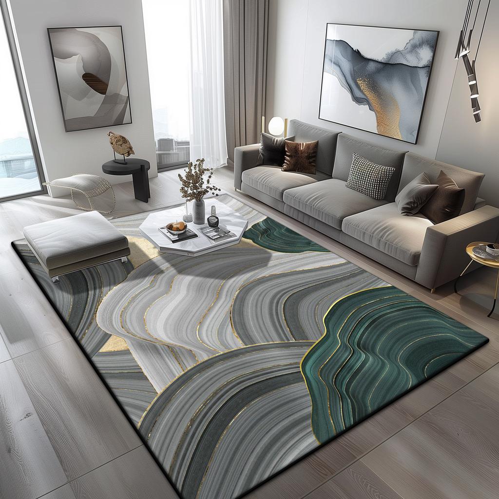 Nordic Luxury Large Living Room Carpets Abstract Decoration Home Sofa Bedroom Rug 200x300cm Lounge Cloakroom Non-slip Floor Mat