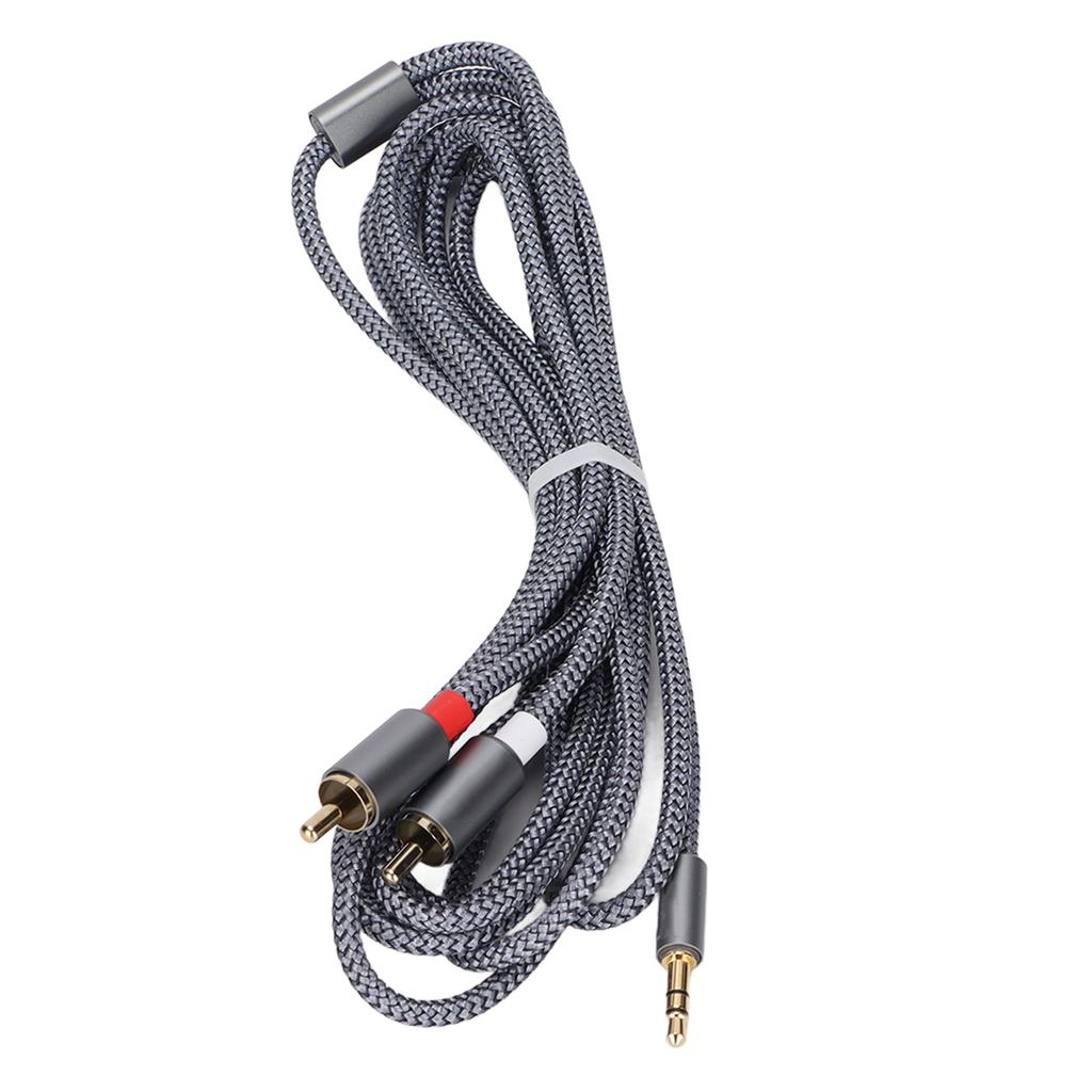 3.5mm Jack to 2 RCA Aux Audio Cable Double Lotus Head RCA Splitter Cable for Power Amplifier Audio Speaker 3m