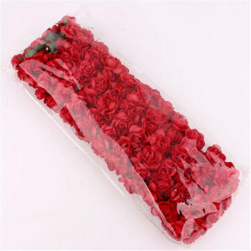 144шт мини-бумага роза искусственные цветы букет маленькие головки декор для свадебной вечеринки