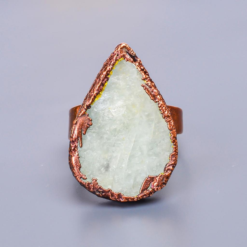 Аквамарин Камень Вечность Помолвка Подарок Лучшему Другу Март Кольцо Обещания Медь V-13