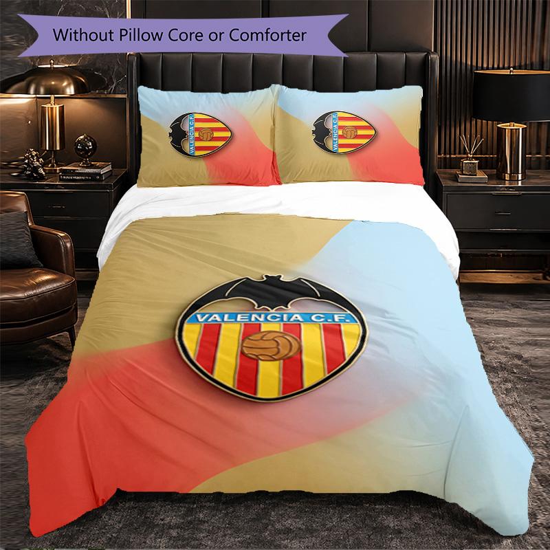 Valencia FC Themed Bedding 3Pcs Duvet Cover Set Decorative Bed Linen For Teen Room Home Decoration