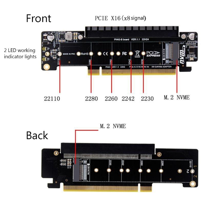 Адаптер PCIE X16 TO X8+X4+X4, поддержка расширения порта PCIE 4.0 M.2 NVME, модуль сильной совместимости