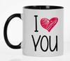 Inkdotpot Керамические кофейные кружки I Love You на 11 унций. Кофейные кружки отлично подходят для жениха, невесты, подарка на помолвку, холостяка и девичника.