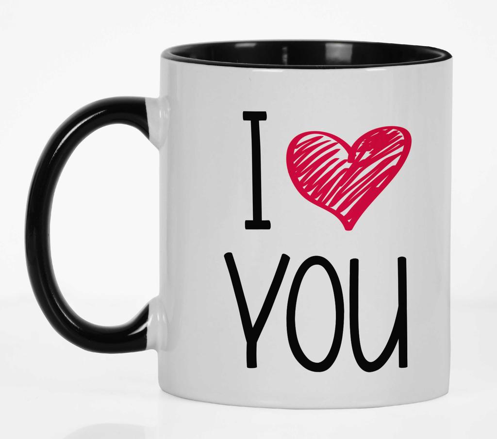 Inkdotpot Керамические кофейные кружки I Love You на 11 унций. Кофейные кружки отлично подходят для жениха, невесты, подарка на помолвку, холостяка и девичника.