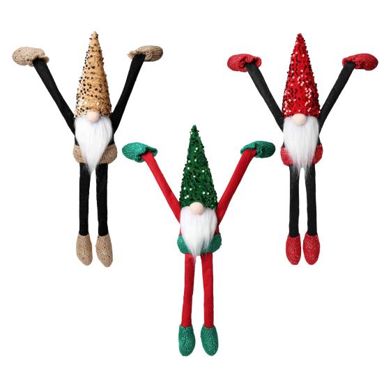 Рождественский гном кукла украшение шляпа с пайетками гном эльф с длинными руками и ногами плюшевая кукла без лица подвесное украшение на полку для декора полки камина