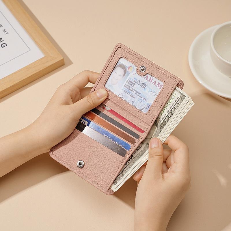 Женский кошелек из натуральной кожи с RFID-защитой с узором личи - кошелек для монет из коровьей кожи в японском стиле