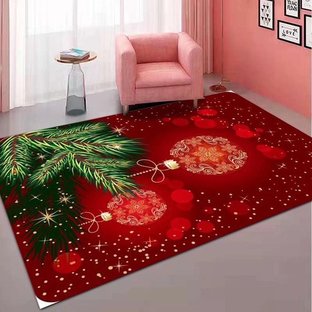 VIKAMA Christmas Living Room Bedroom Printed Carpet Winter Warmth Full Floor Anti-slip Floor Mat Home Decoration