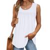 Womens Casual O Neck Loose Solid Color Sleeveless Top T-shirt  Summer Tank Tops For Women Tank Camisole Sleeveless Basic Solid Tops