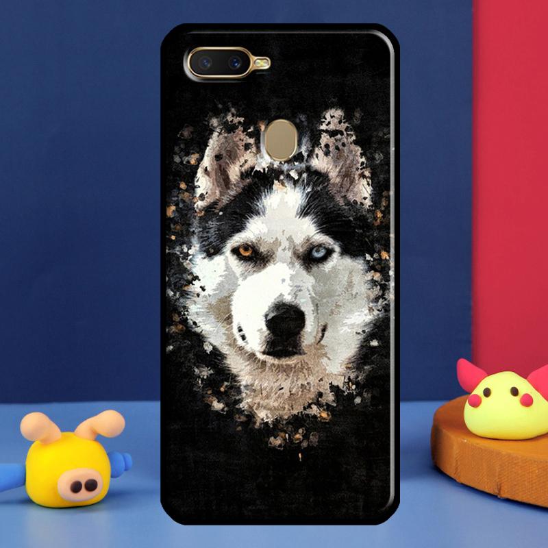 Чехол для собаки Сибирский Хаски для Oppo A16 A76 A96 A58 A78 A98 A5 A9 A91 A15 A17 A77 A52 A72 A74 A94 A54S A57S