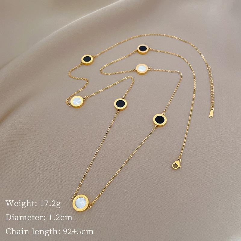 Бусина Квадрат Ракушка Персонализированный Минималистичный Печь Настоящее Золото Ожерелье Женская Цепочка на Ключицу