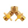 G1/2 Brass Garden Irrigation 2 Way Double Tap Hose Adapter Dual Faucet Connector