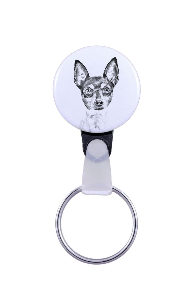 Toy Fox Terrier, American Toy Terrier, Amertoy - Keychain with a Dog Portrait, Pendant with the Brand's Own Art-Dog Graphics